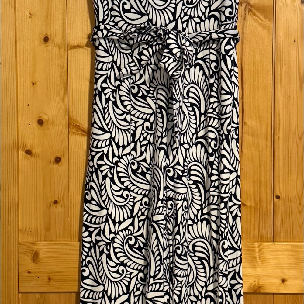 Boden Black and White Patterned Jumpsuit